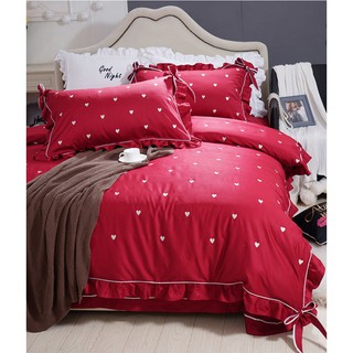 SET CHĂN GA GỐI LỤA TIM THÊU CAO CẤP