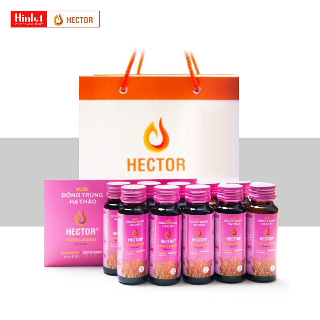 Nước Đông Trùng Hạ Thảo Hector Collagen Hộp 10 Chai