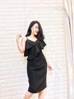 Ảnh thật Đầm lệch vai bèo