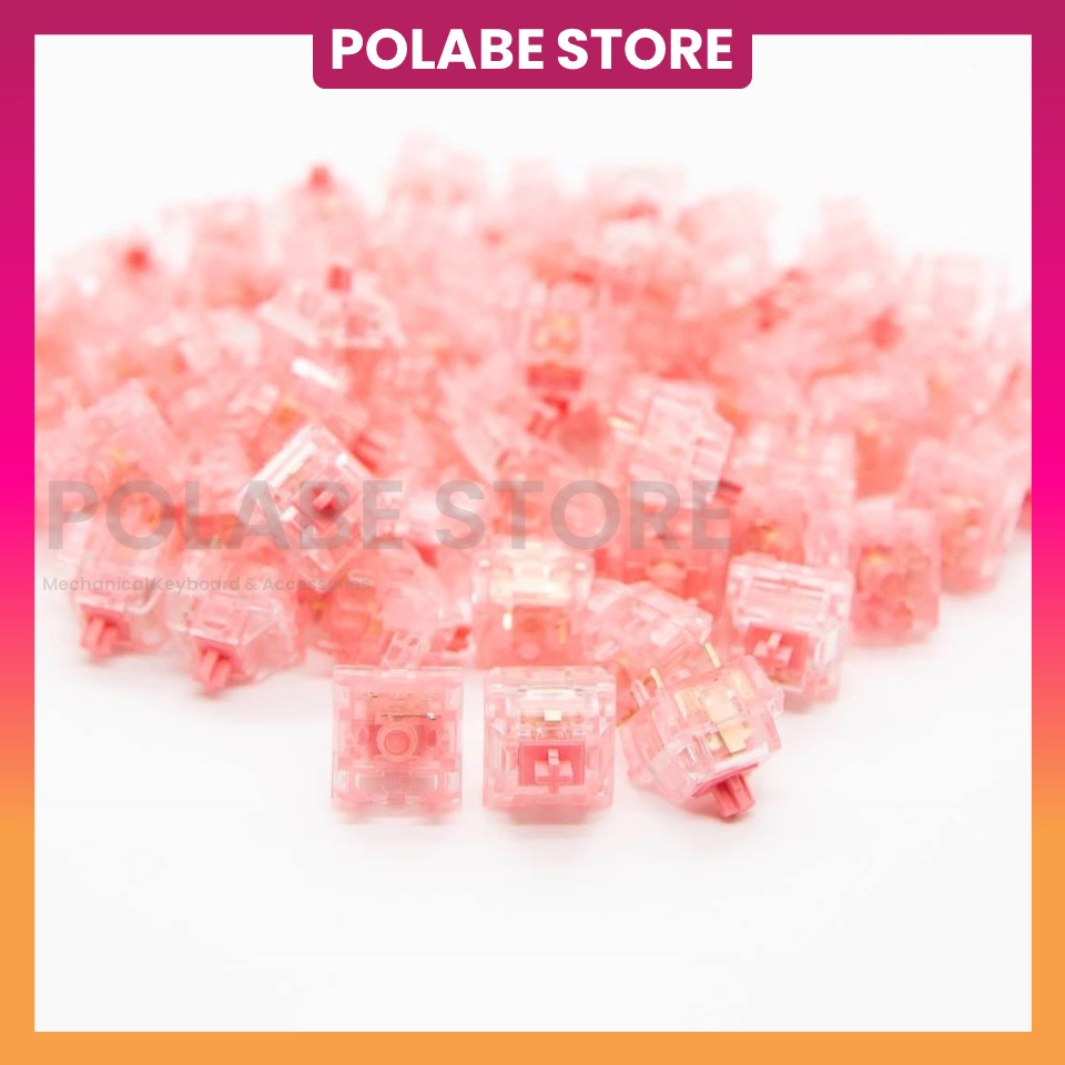 KTT Strawberry 5 Pin Linear Switch KTT Dâu Bản Mới 5 Pin Công Tắc Bàn Phím Cơ - Polabe Store
