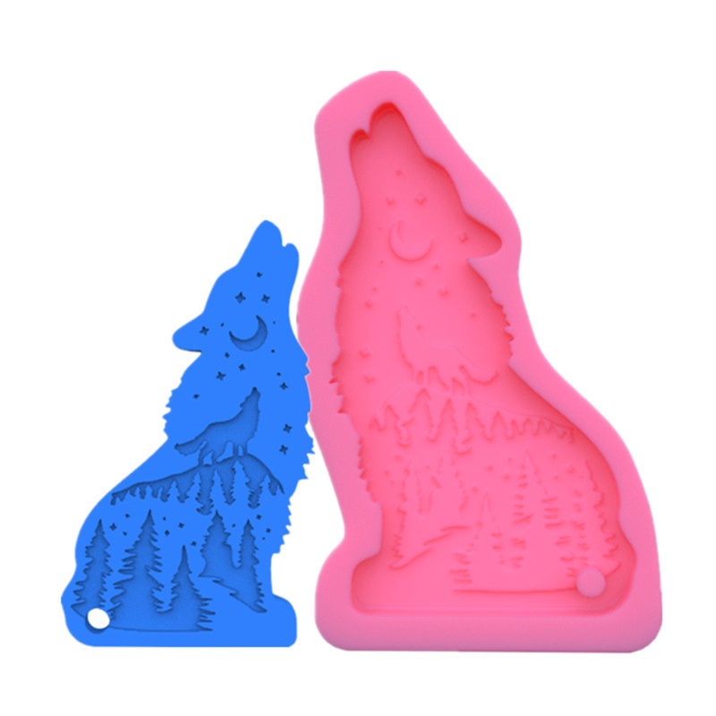 Khuôn Làm Móc Khóa / Trang Sức Hình Sói Bằng Nhựa Resin Độc Đáo DIY