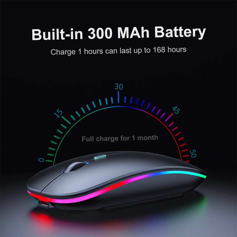 Chuột không dây có đèn RGB 2.4GHz 1600DPI chất lượng cao