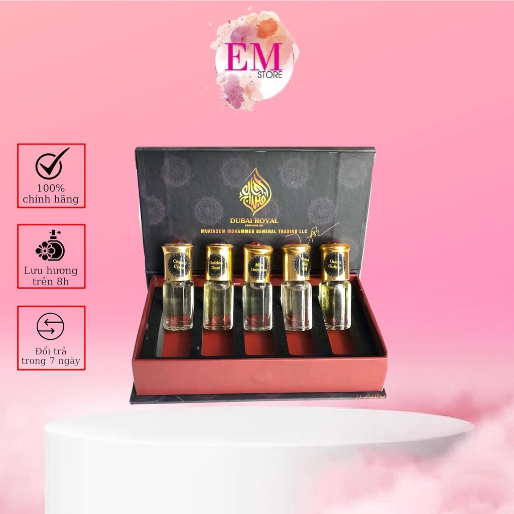 Set 5 chai tinh dầu Dubai (phiên bản 2020)