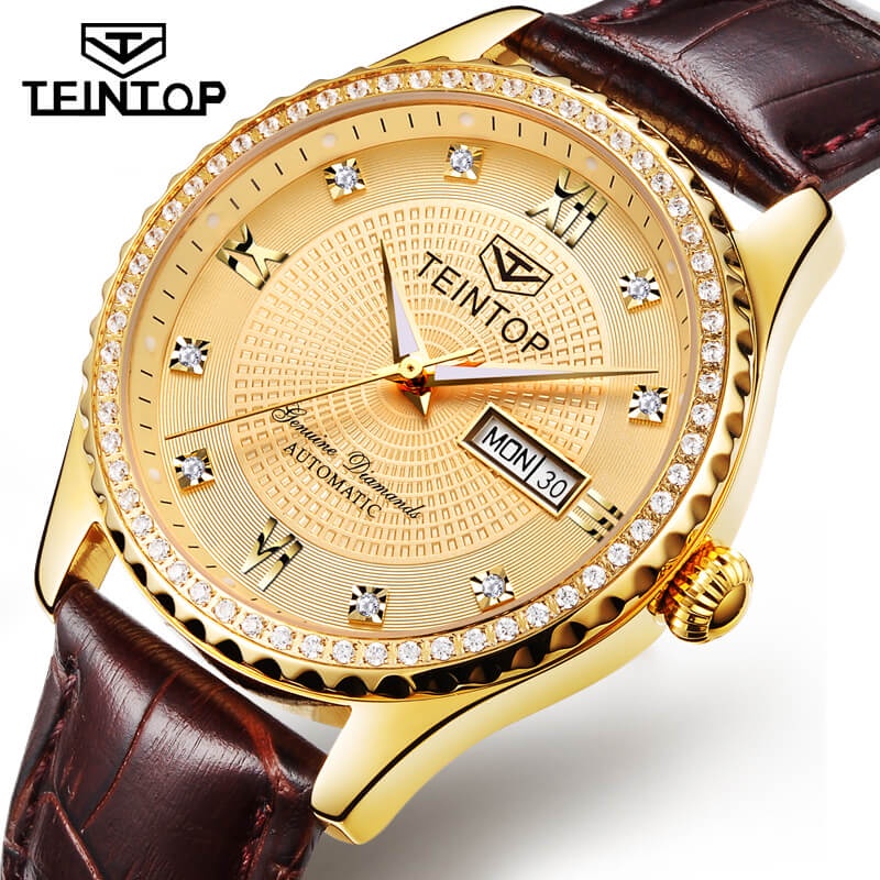 Đồng hồ nam chính hãng Teintop T8629-10 Kính sapphire ,chống xước,Chống nước,dây da máy cơ(Automatic),Bảo Hành 12 Tháng