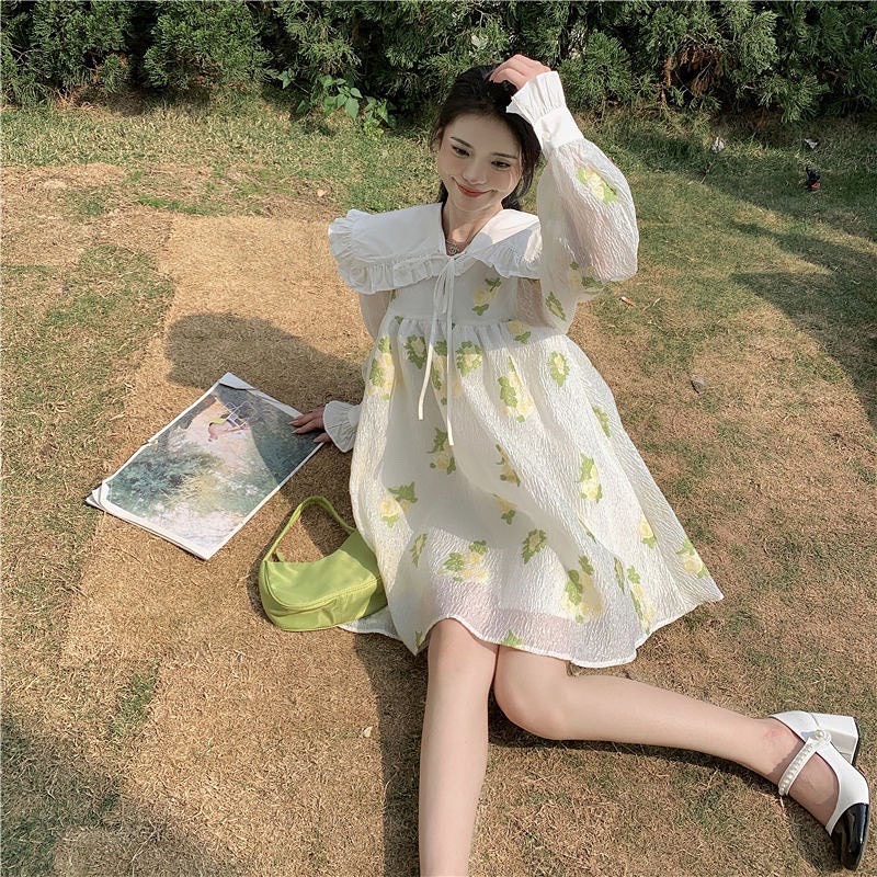Đầm babydoll búp bê phong cách công chúa thời trang xuân hè Hàn Quốc