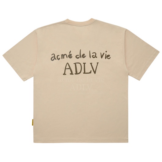 Áo ADLV Basic Authentic | Glossy Basic Logo Sleeve T Shirt Beige