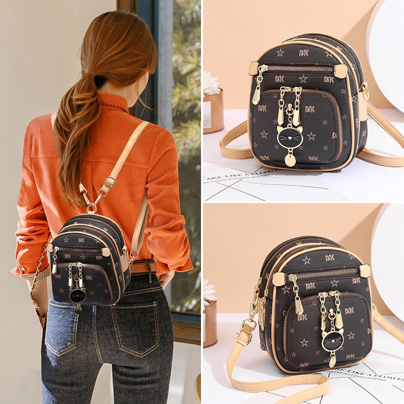 Balo Mini Nữ Kiêm Túi Đeo Chéo Thời Trang Hàn Quốc Trẻ Trung Xinh Xắn