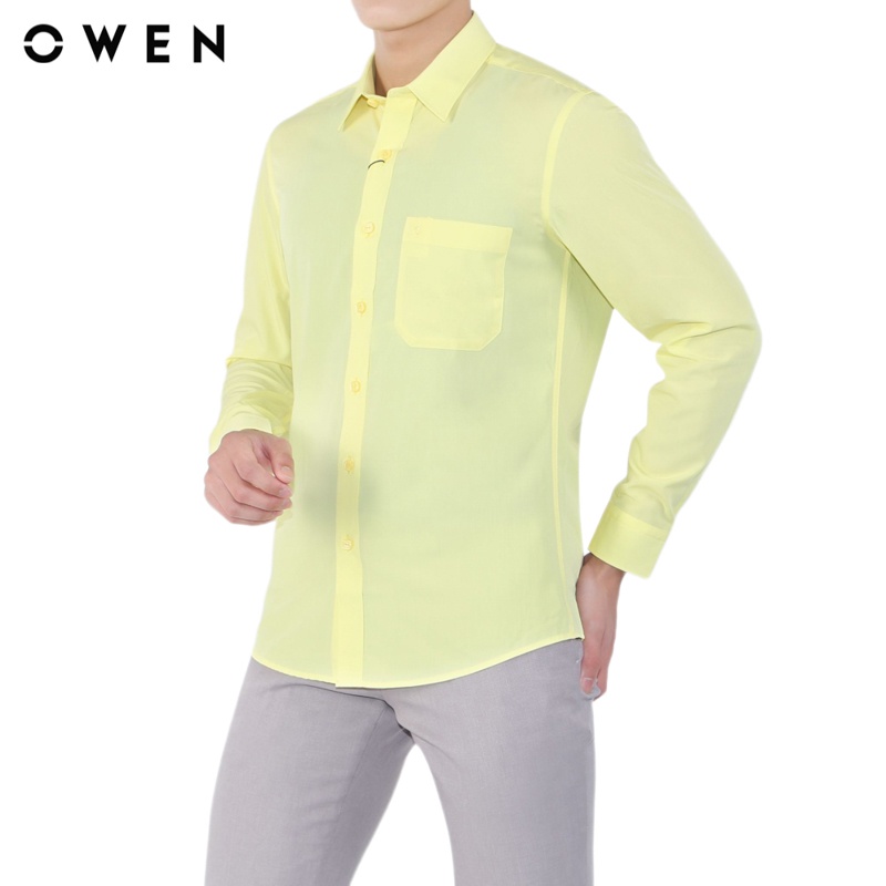 Áo sơ mi dài tay nam Owen Bamboo Regular Fit Vàng - AR22307DT