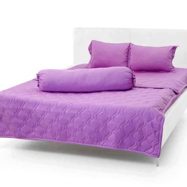 Bộ drap thun màu tím nhạt 1m8x2m không mền