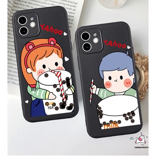 Ốp Lưng Silicone Họa Tiết Ly Trà Sữa Thời Trang Cho Iphone 11 12 Pro Max 6 6s 7 8 Plus Xr Xsmax