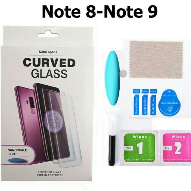 Kính cường lực dán màn hình chống tia UV cho Samsung Note 8, Note 9