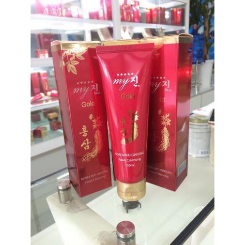 Sữa rửa mặt hồng sâm đỏ My Gold Korea Red Ginseng Foam Cleanser 130ml Anna Cosmetics