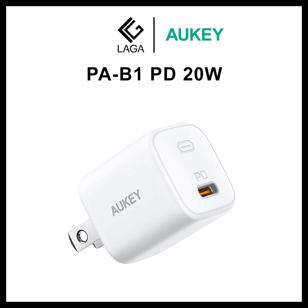 Cốc Sạc Aukey Omnia PD 20W USB-C Sạc Nhanh iPhone 12 Series PA-B1