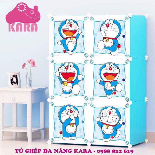 XẢ KHO37x37cm- Tủ nhựa lắp ghép 6 ô. Tặng móc treo đồ