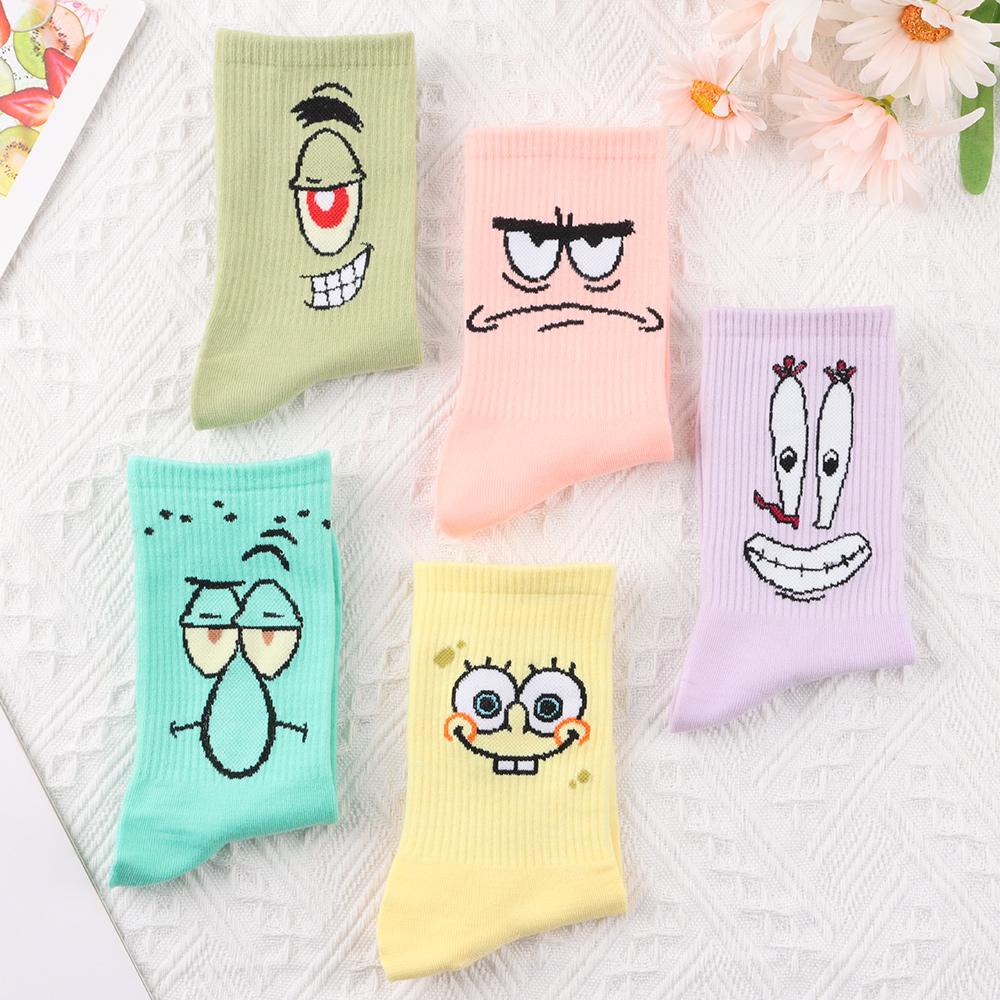 EUCA Vớ Co Giãn Họa Tiết Hoạt Hình Spongebob Bảo Vệ Lạnh Cho Nữ