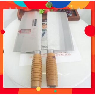 Dao bếp dày cán gỗ lưỡi thép dùng để bằm, chặt xương