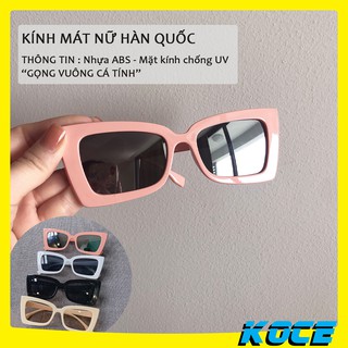 Kính mắt nữ gọng vuông, kính mắt thời trang nữ Hàn Quốc chống UV
