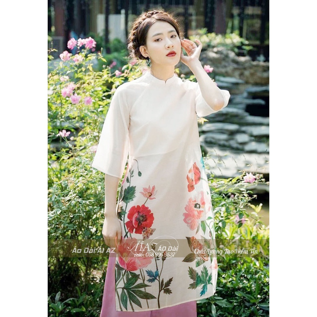 BigSize Áo Dài Cách Tân Nữ Dáng Suông Voan Hình AD02