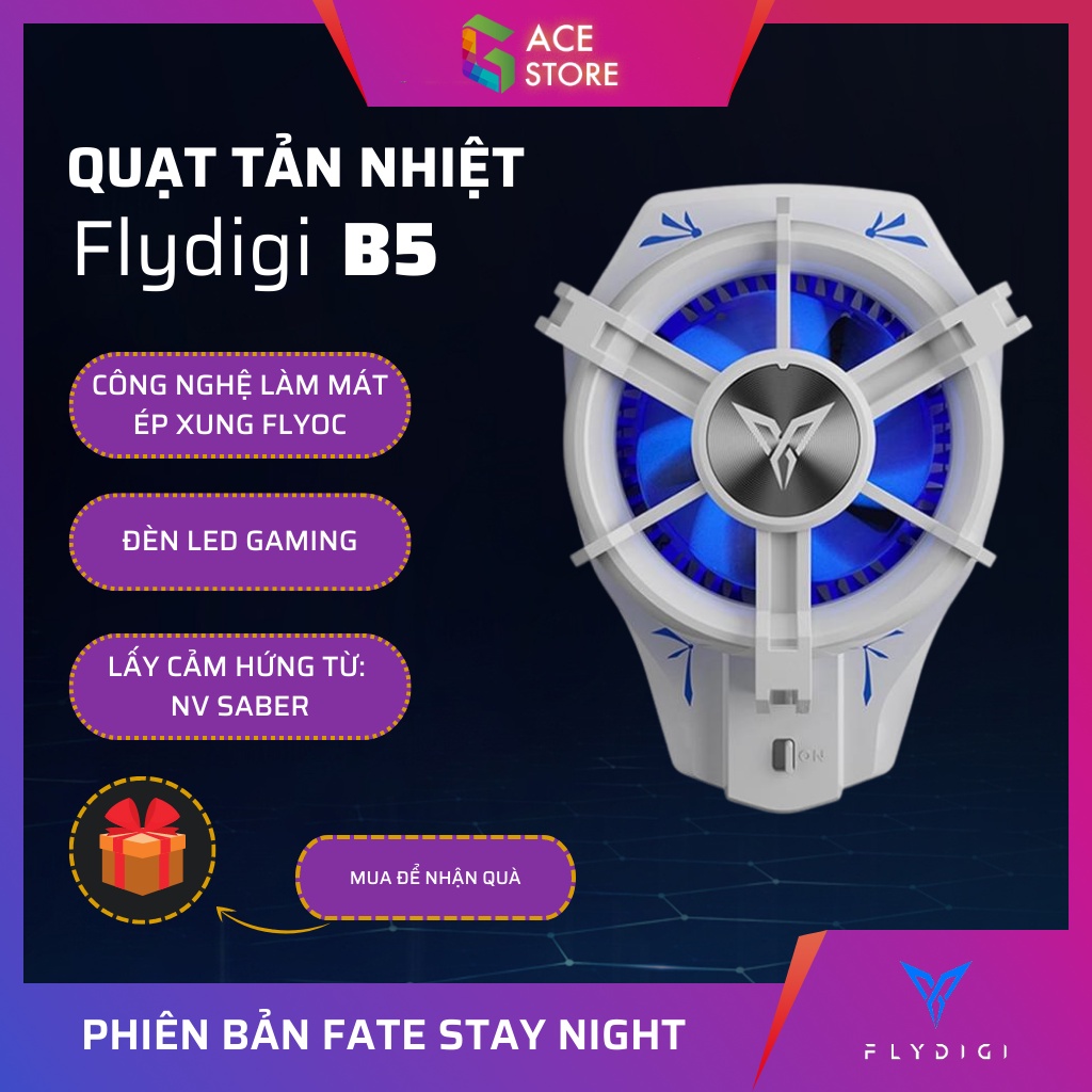 Quạt tản nhiệt kiêm sò lạnh 15W Flydigi B5 Fate Stay Night | Gace Store phân phối chính hãng