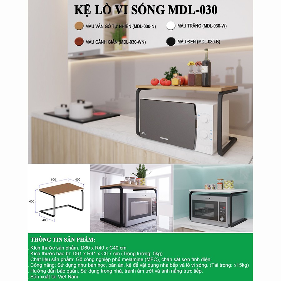 KỆ LÒ VI SÓNG MODULO HOME MDL -030 MÀU TỰ NHÊN | BigBuy360 - bigbuy360.vn