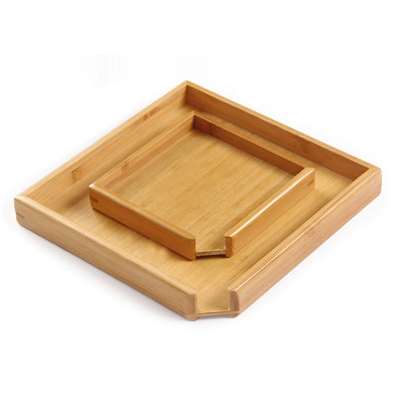 Khay Gỗ Vuông Đựng Thức Ăn Đa Năng