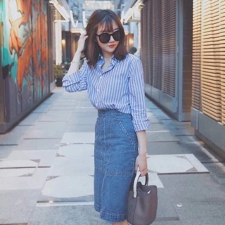 Nguyên set áo sơmi + cv jean
