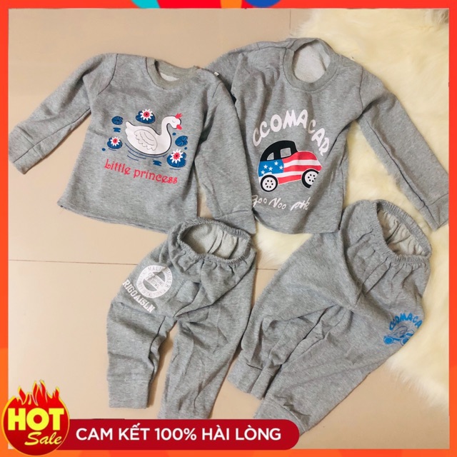 Bộ Nỉ Da Cá Cho Bé 7-18kg Siêu Mềm Siêu Ấm Mặc Thu Đông