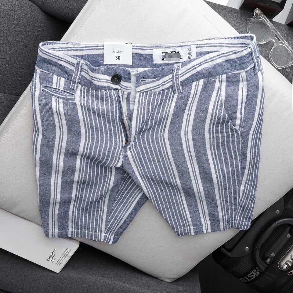 Quần short nam Z a r a linen form slim fit (0164-0452)