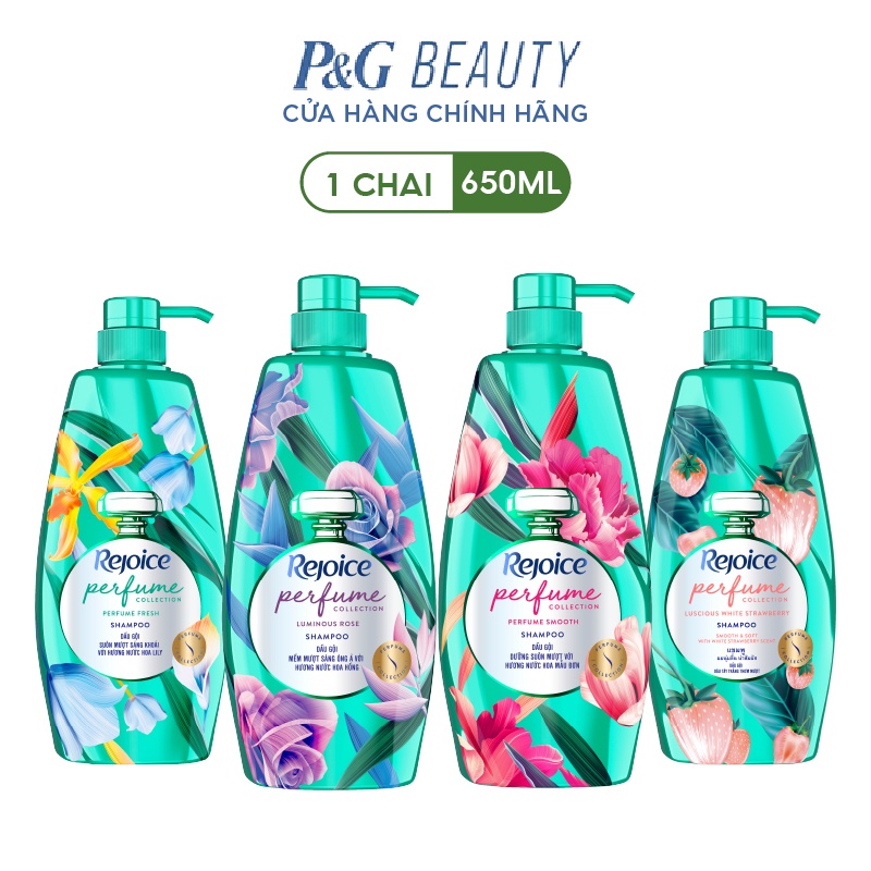 [Mã PG2112B giảm 8% đơn 199K] Dầu gội Rejoice nước hoa chai 650G Hoa Hồng/Hoa Mẫu Đơn/Hoa Lily/Dâu Tây Trắng