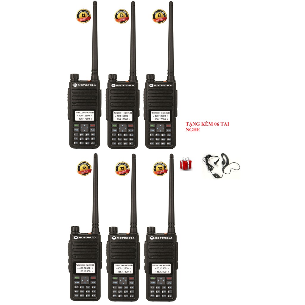 Bộ 6 Bộ Đàm Motorola UV-CP1895IS (Công suất lớn siêu mạnh, Băng tần kép-Dua Band, DTMF, Cự ly liên lạc siêu xa)