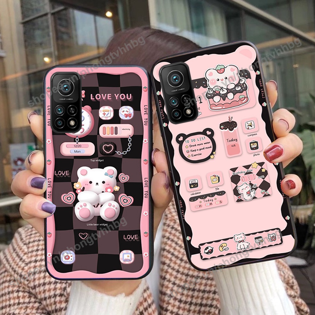 Ốp lưng Xiaomi Mi 10T Pro gấu,thỏ trắng , đồng hồ dễ thương cute cực đẹp