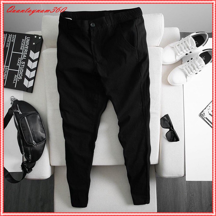 Quần đũi dài nam ống côn cạp chun dây rút - Quần nam dáng xuông trẻ trung | BigBuy360 - bigbuy360.vn