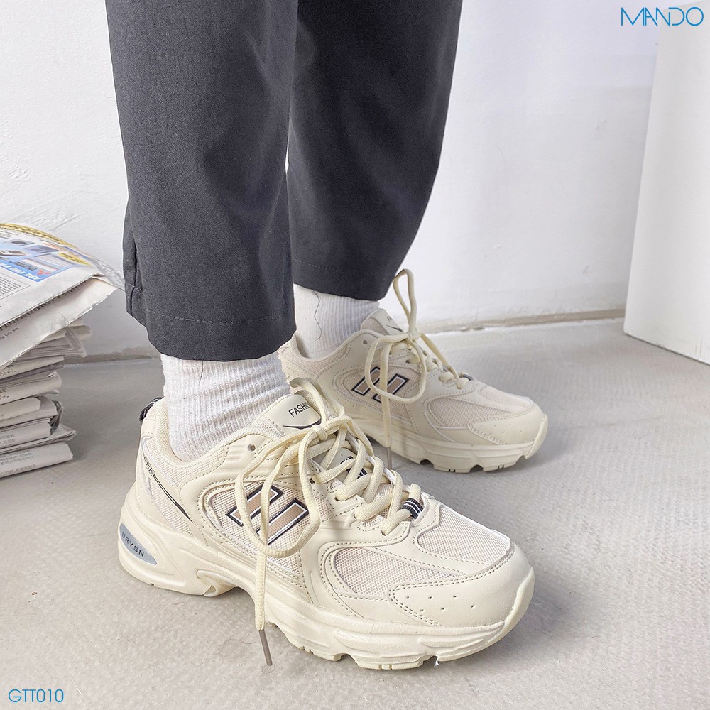 Giày Sneaker Thể Thao Be Nam Nữ MANDO  Cổ Thấp Đế Cao Kiểu Dáng Basic Unisex Thời Trang Hàn Quốc Tăng Chiều Cao GTT010