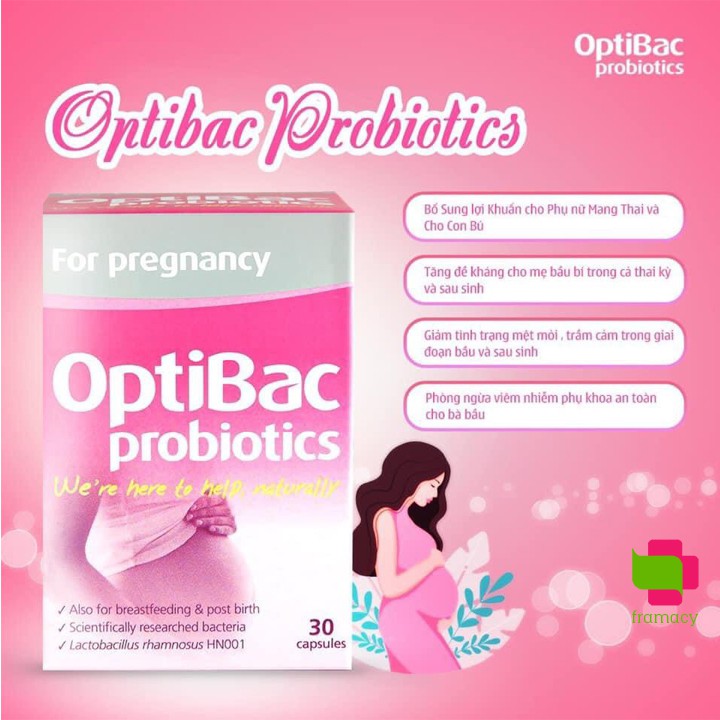 Men vi sinh Optibac Probiotics For pregnancy, Anh (30 viên) cho bà bầu và mẹ sau sinh