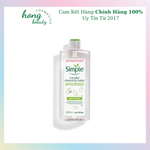 Nước Tẩy Trang Simple Kind To Kind Micellar Cleansing Water