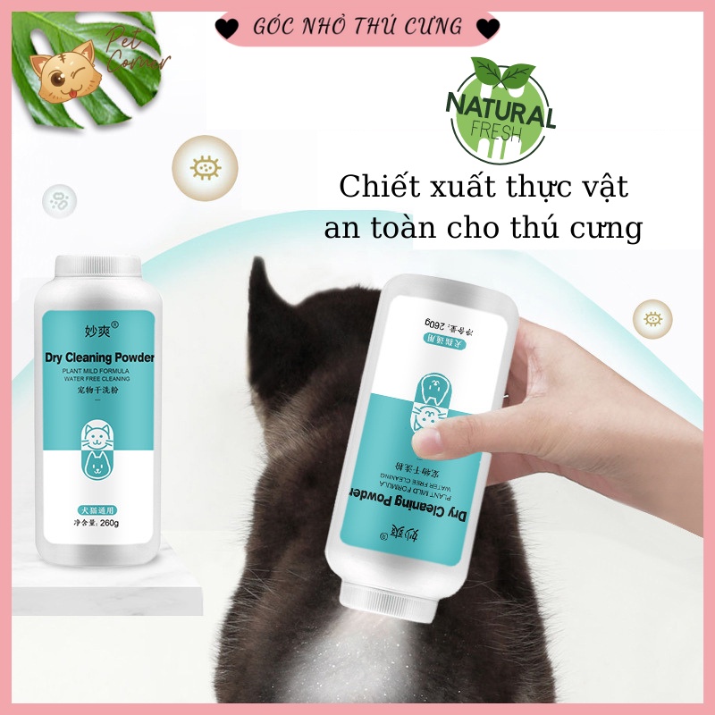 Bột tắm khô cho chó mèo 260gr (Phấn tắm khô cho thú cưng)