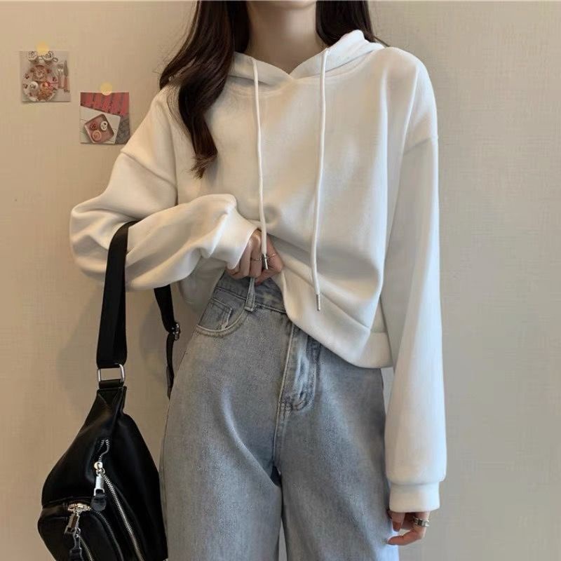 Áo Hoodie Tay Dài Dáng Rộng Phong Cách Hàn Quốc Thời Trang Cho Nữ WY-03