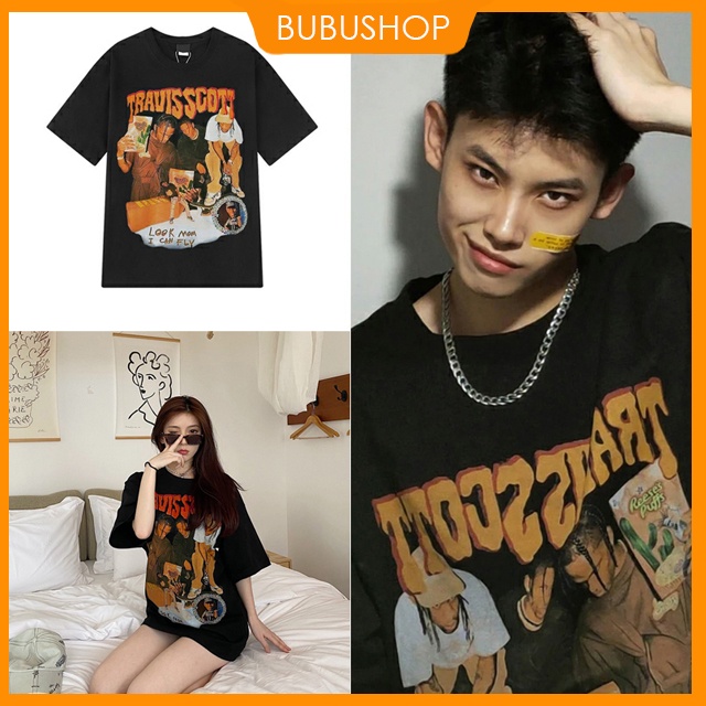 [COTTON 100%] Áo thun UNISEX nam/nữ dáng rộng, áo thun rapper TRAVIS SCOTT A09 BUBUSHOP | BigBuy360 - bigbuy360.vn