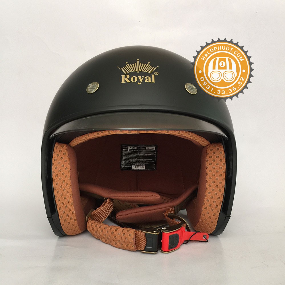 Mũ bảo hiểm 3 4 royal m139 Đen Nhám - BH Chính Hãng 12T