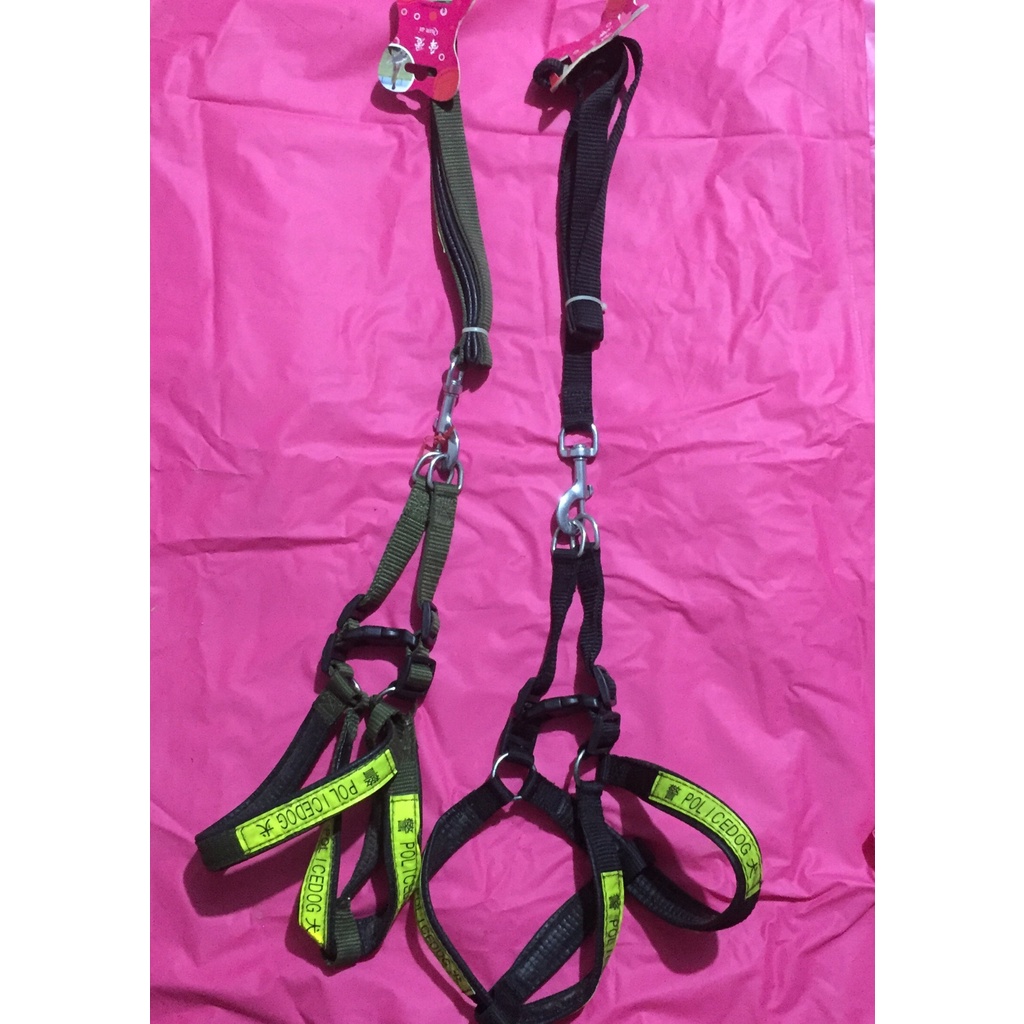 Dây Dắt - Dây Xích - Dây Yếm Police Phản Quang Cho Chó To 2,5cm