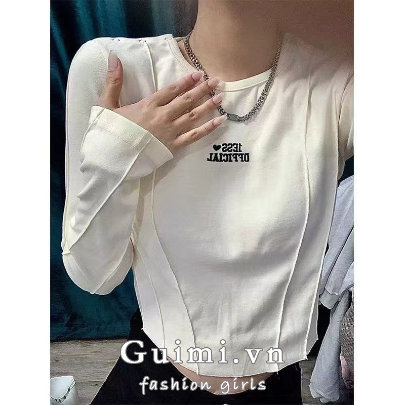 Áo Thun Dài Tay Ôm Dáng Xinh Xắn Dành Cho Nữ