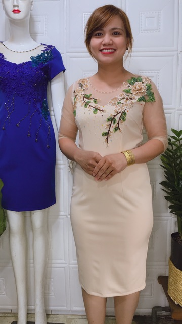 Đầm trung niên dự tiệc cho mẹ, sang trọng, tôn dáng, giấu bụng đủ size
