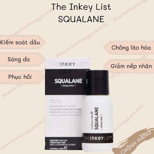 The Inkey List Squalane Oil dầu dưỡng không dầu (No Box-Bill Sephora)