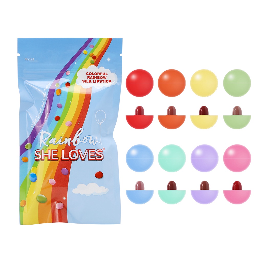 Bộ Son Lì Mini Chống Thấm Nước Lâu Trôi Thiết Kế Hình Viên Con Nhộng