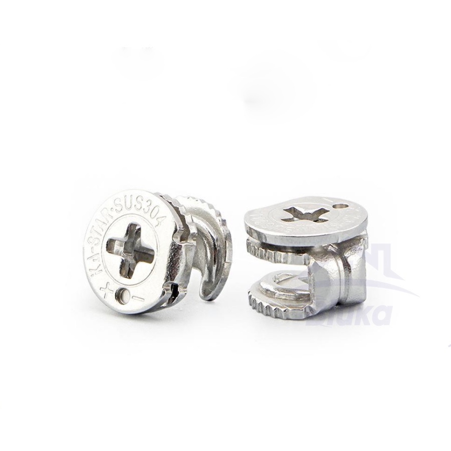 Ốc Cam Liên Kết Gỗ Thân Đen, Chốt Đỡ Kệ Cài Âm Chốt Hãm Đợt Loại Dài 2 Chi Tiết Và 3 Chi Tiết Thành Phần BLUKA