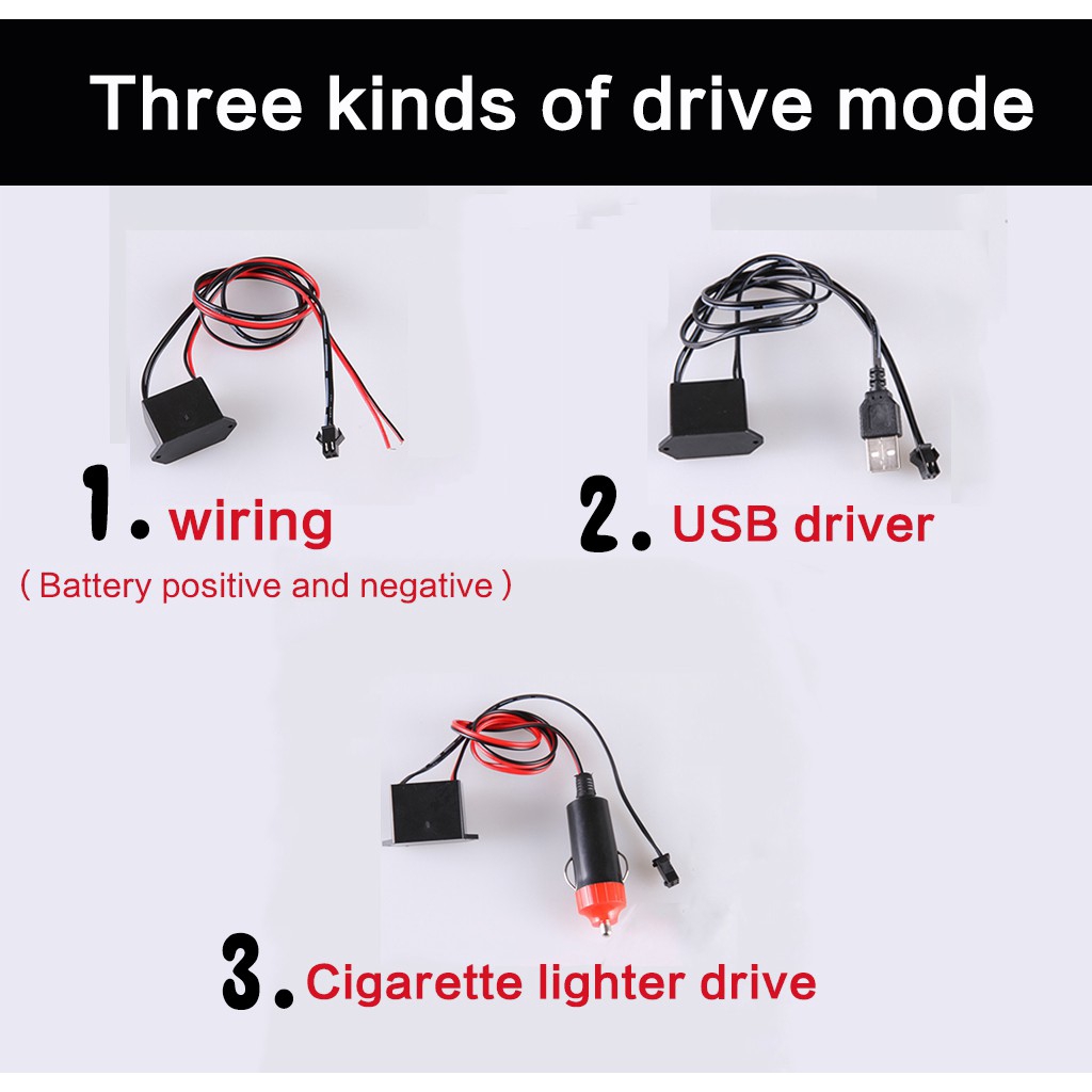 Bộ dây đèn LED ánh sáng lạnh 1m-5m dành cho xe hơi