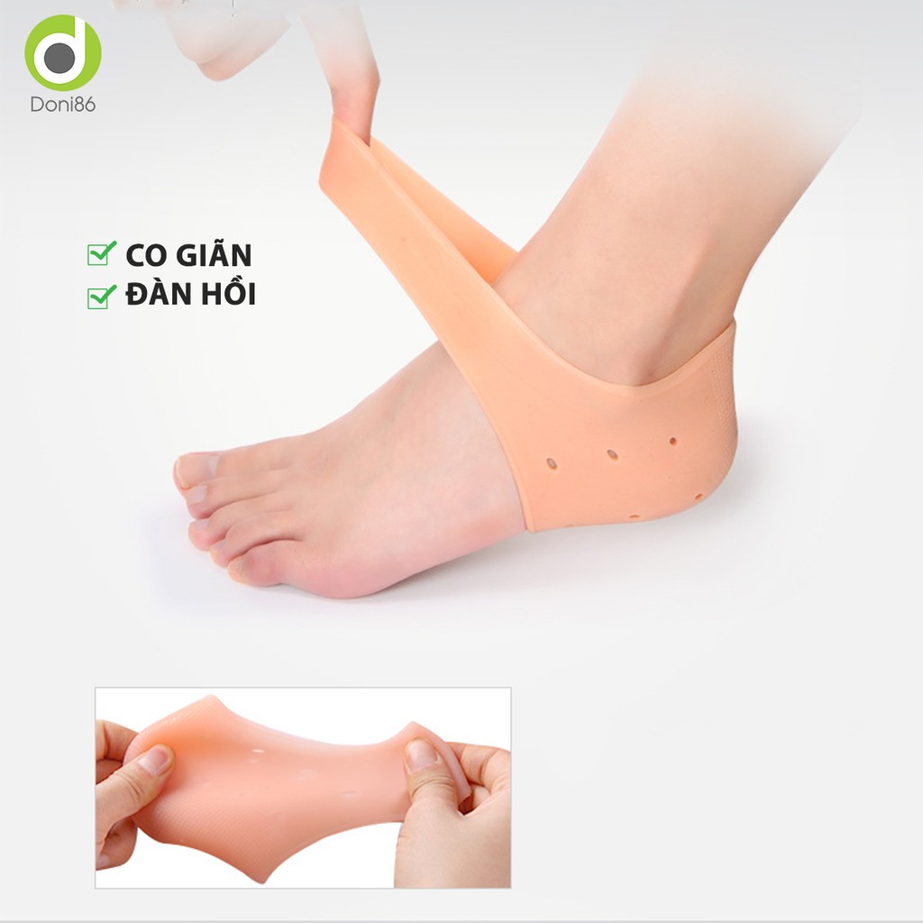 Vớ silicone bọc gót chân bảo vệ da chống nứt nẻ và giúp làm hồng gót sen - PK68