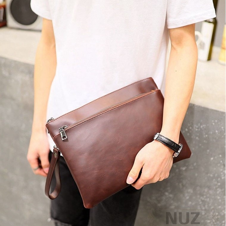 Ví Bóp Túi Cầm Tay Cặp Clutch Da Trơn Chống Nước Glib