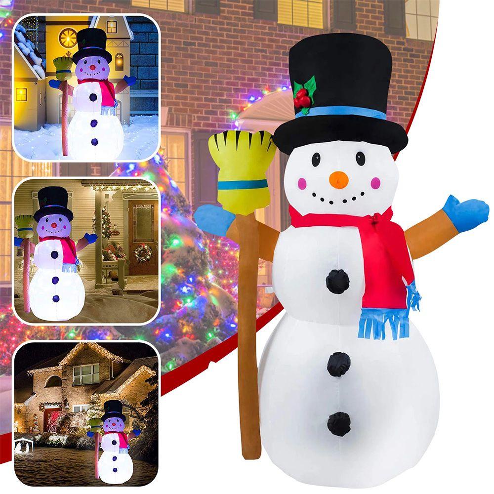 Búp Bê Ông Già Noel Bơm Hơi Có Đèn Trang Trí Sân Vườn Ngoài Trời