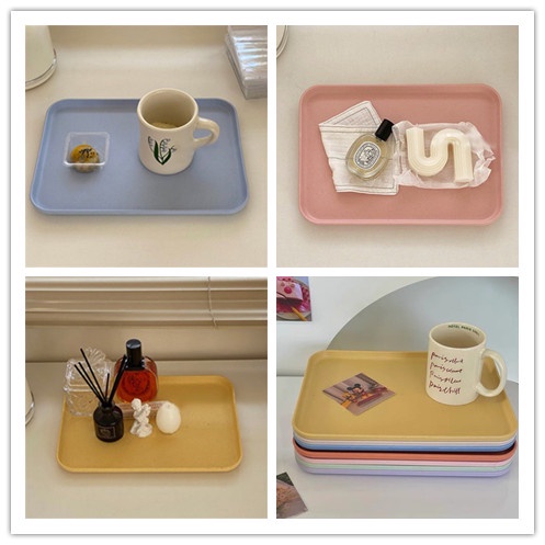 Khay Đựng Thức Ăn Hình Chữ Nhật Màu Sắc Ngọt Ngào